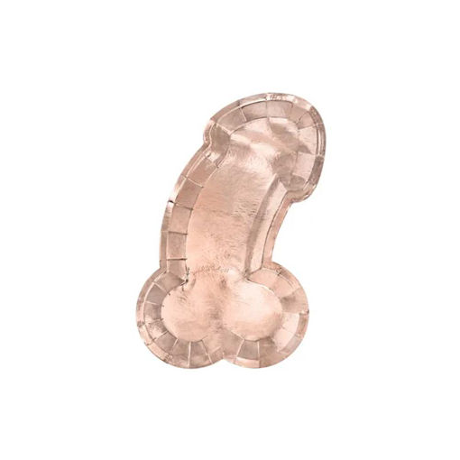 Picture of PAPER PLATE PENIS ROSE GOLD 26.5CM - 6 PACK